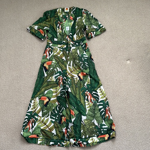 FARM Rio Green Tropical Jumpsuit - Picture 2 of 14